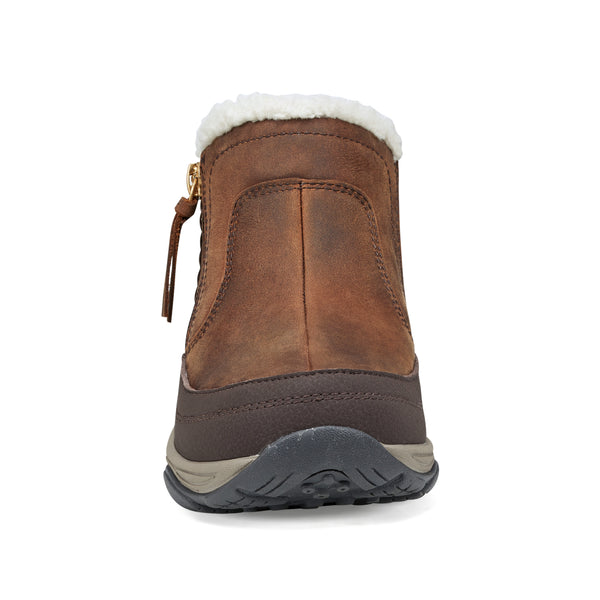 Easy Spirit Epic Cold Weather Booties Medium Brown Leather