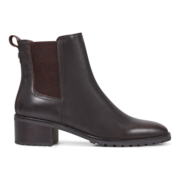 Easy Spirit Fedra Block Heel Dress Booties Dark Brown Leather