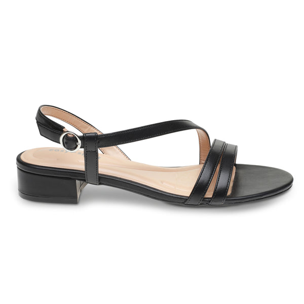 Easy Spirit Glenni Block Heel Sandals Black Leather