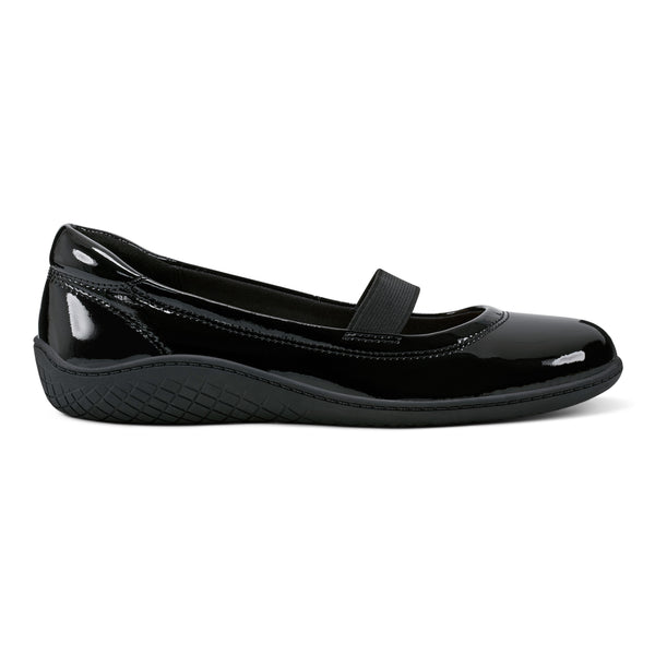 Easy Spirit Golden Mary Jane Casual Ballet Flats Black Patent Leather