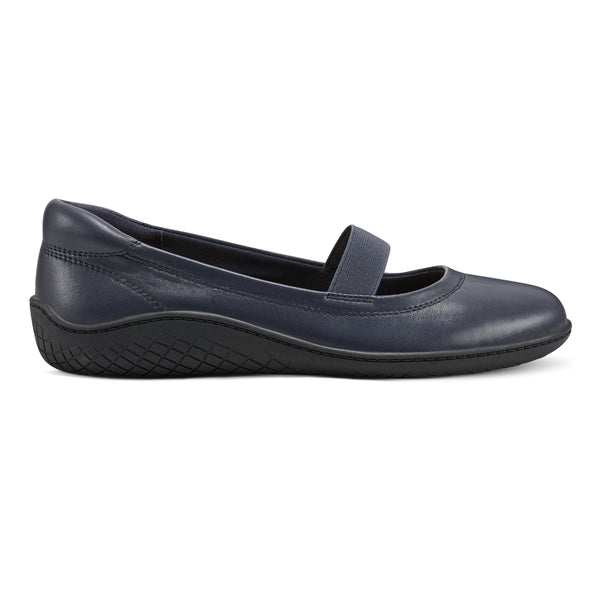 Easy Spirit Golden Mary Jane Casual Ballet Flats Navy Leather