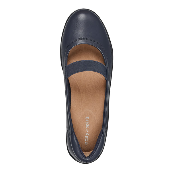 Easy Spirit Golden Mary Jane Casual Ballet Flats Navy Leather