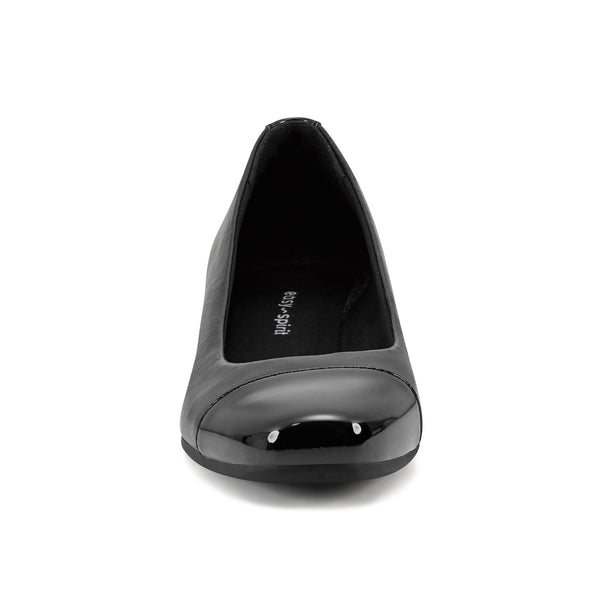 Easy Spirit Gracey Wedge Heels Black Leather/Patent