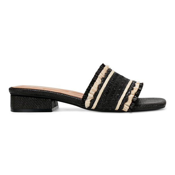 Easy Spirit Graciela Dress Sandals Black/White Raffia