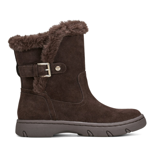 Easy Spirit Graye Cold Weather Booties Dark Brown Suede