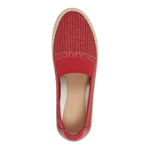 Easy Spirit Hassie Slip On Casual Espadrilles Red Metallic