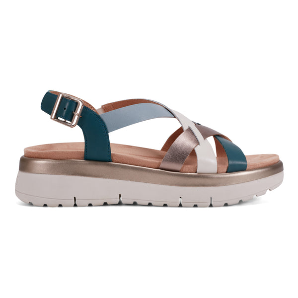 Easy Spirit Indie Strappy Sandals Blue Multi Leather