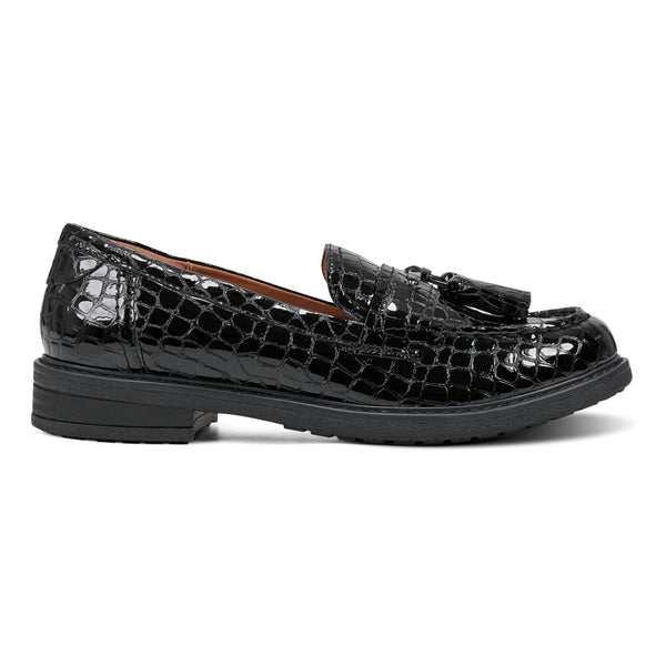 Easy Spirit Janelle Casual Loafers Black Leather Croco