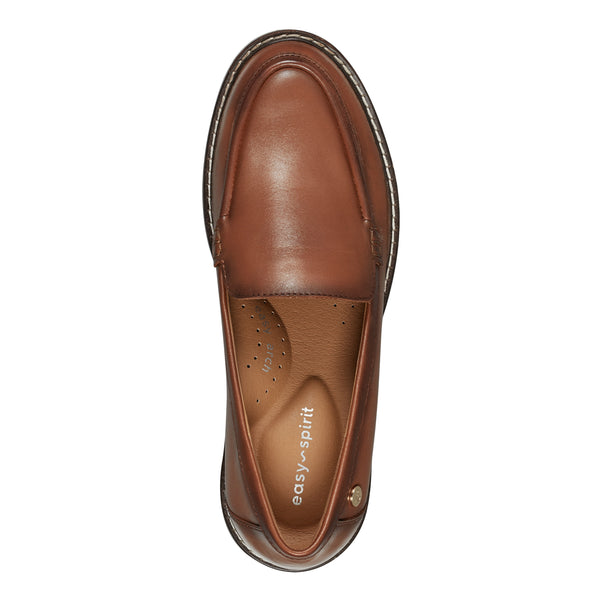 Easy Spirit Jaylin Casual Loafers Medium Brown Leather