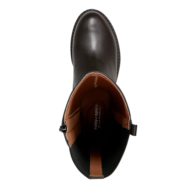 Easy Spirit Jema Tall Shaft Casual Boots Dark Brown Leather