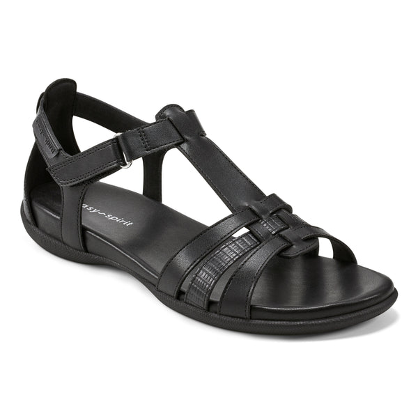 easy spirit Leia Adjustable Ankle Strap Sandals Black