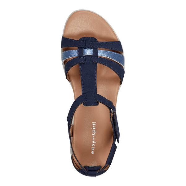 Easy Spirit Leia Adjustable Ankle Strap Sandals Navy