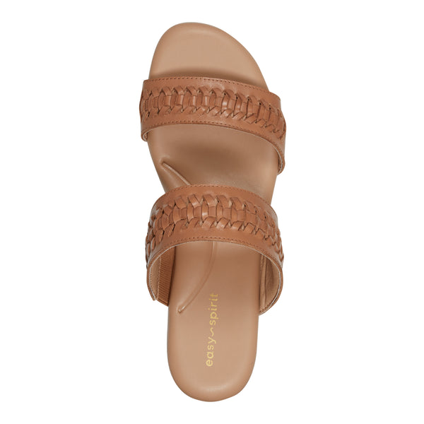 Easy Spirit Lillia Platform Wedge Sandals Brown Leather