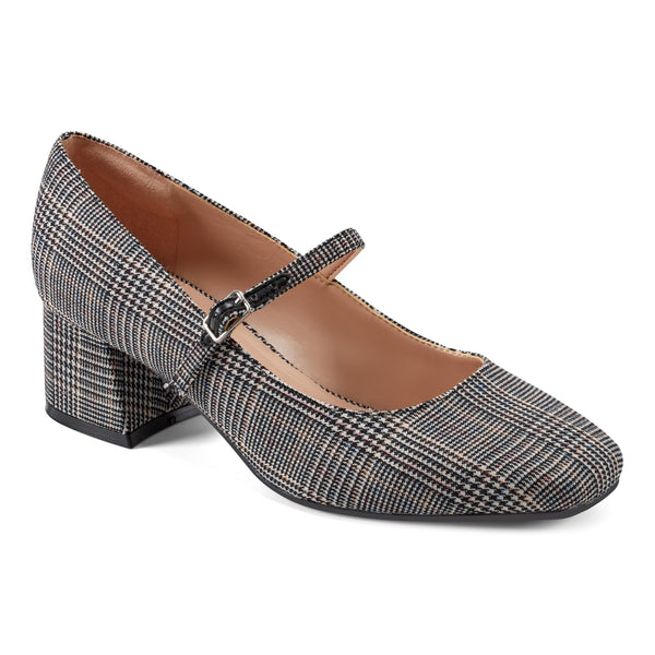 Easy Spirit Marlay Mary Jane Pumps Black Multi Plaid