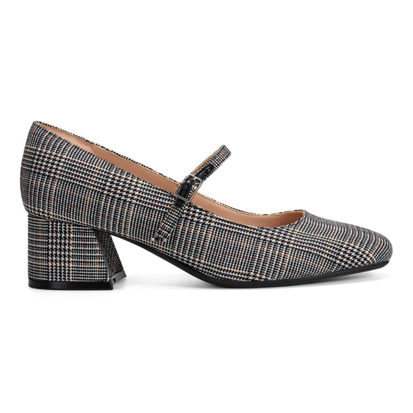 Easy Spirit Marlay Mary Jane Pumps Black Multi Plaid