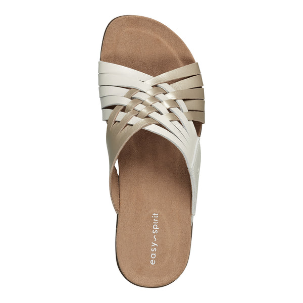 Easy Spirit Meadow Slip On Sandals Chic Cream Pearlized