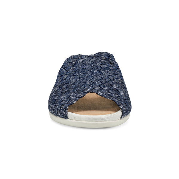 Easy Spirit Nora Slide Sandals Navy/Silver Woven Shimmer