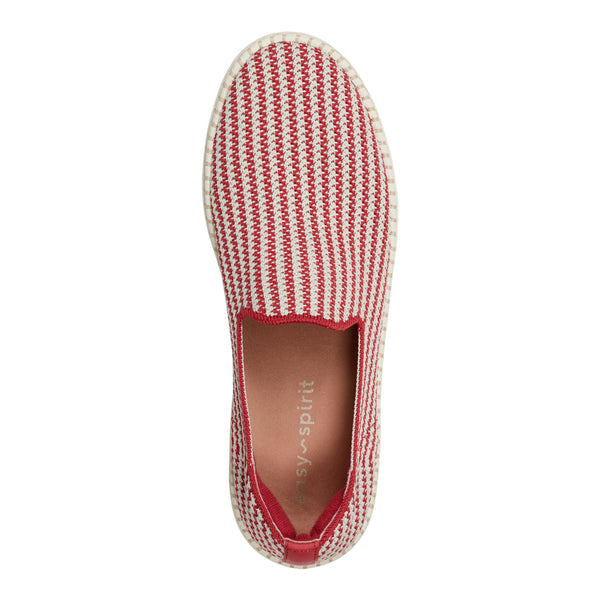 Easy Spirit Presley Casual Slip On Flats Red/Cream Stripe