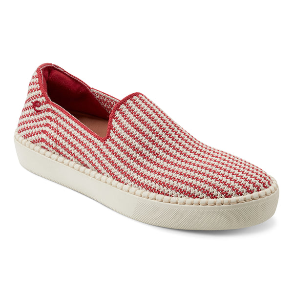 easy spirit Presley Casual Slip On Flats Red/Cream Stripe