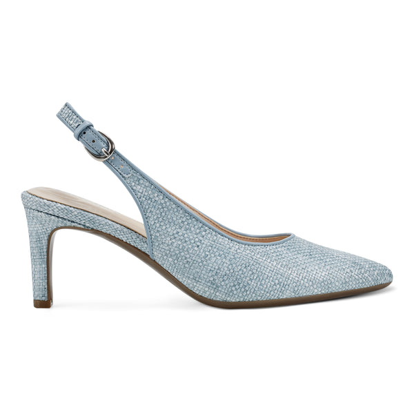 Easy Spirit Raveen Slingback Pumps Light Blue Raffia