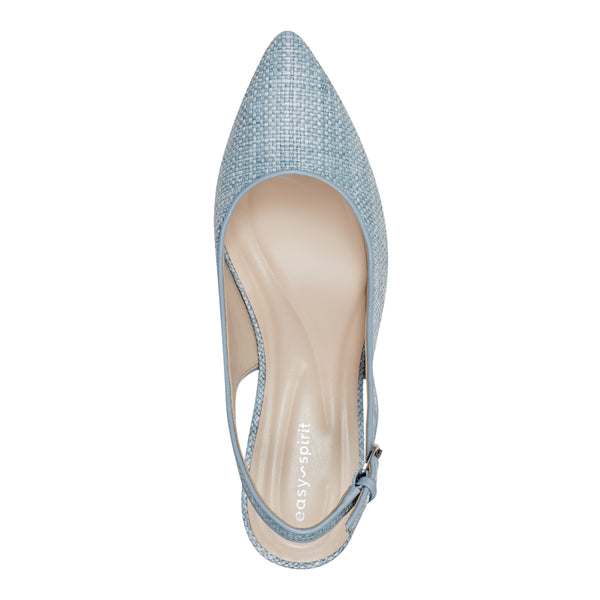 Easy Spirit Raveen Slingback Pumps Light Blue Raffia