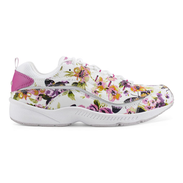 Easy Spirit Romy Leather Walking Shoes Floral Butterfly Print
