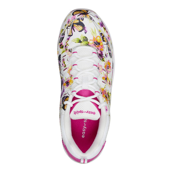 Easy Spirit Romy Leather Walking Shoes Floral Butterfly Print