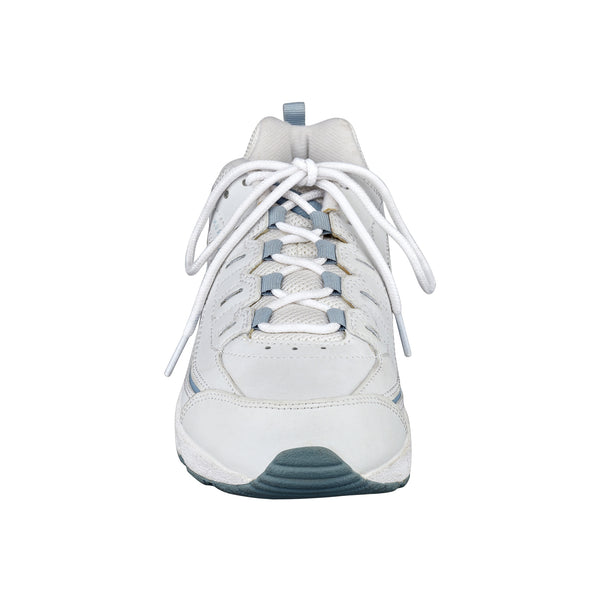 Easy Spirit Romy Leather Walking Shoes White/Grey Leather