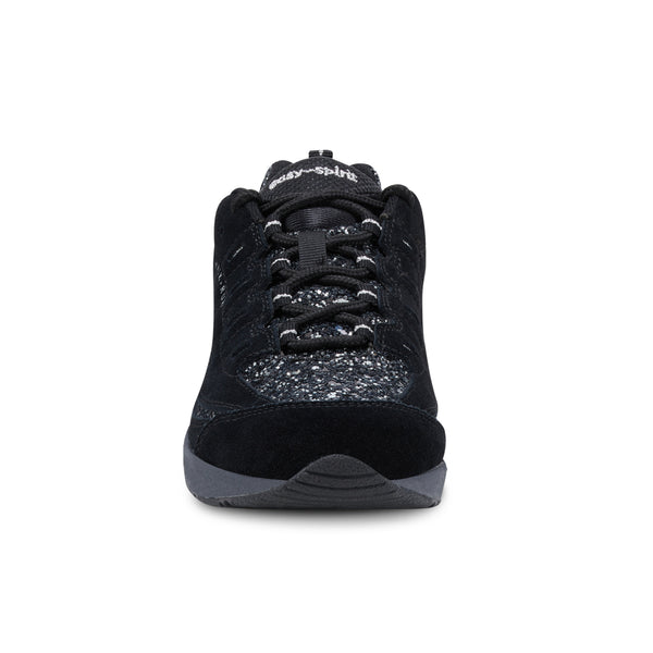 Easy Spirit Romy Walking Shoes Black Silver Glitter