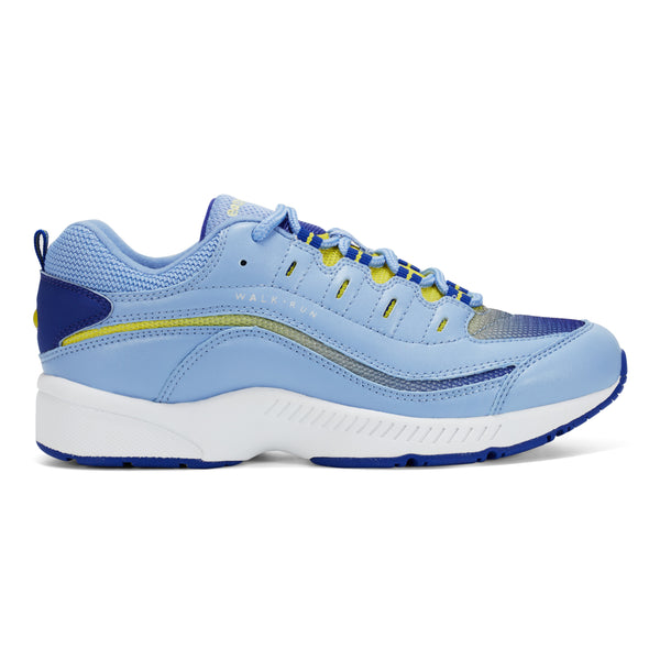 Easy Spirit Romy Walking Shoes Light Blue/Yellow Leather