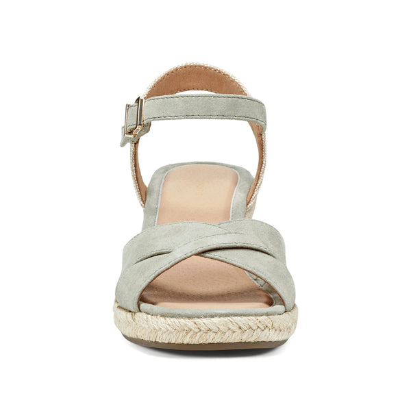 Easy Spirit Shandra Wedge Sandals Light Green Suede