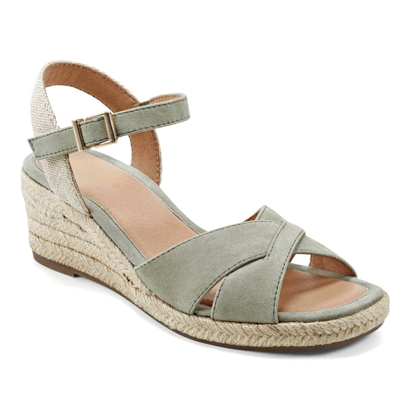 easy spirit Shandra Wedge Sandals Light Green Suede