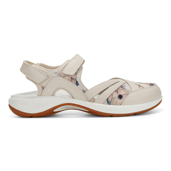 Easy Spirit Splash Flat Hiking Sandals Ivory Floral