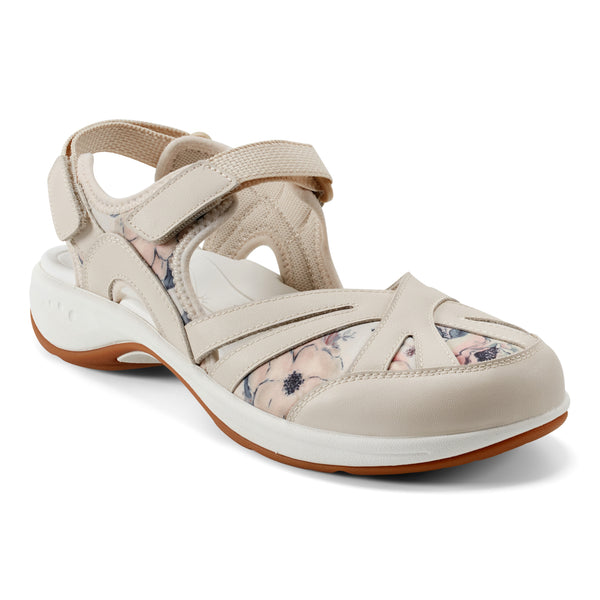 easy spirit Splash Flat Hiking Sandals Ivory Floral