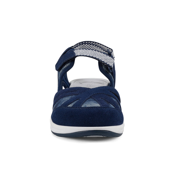 Easy Spirit Splash Flat Hiking Sandals Navy Tie Dye Print