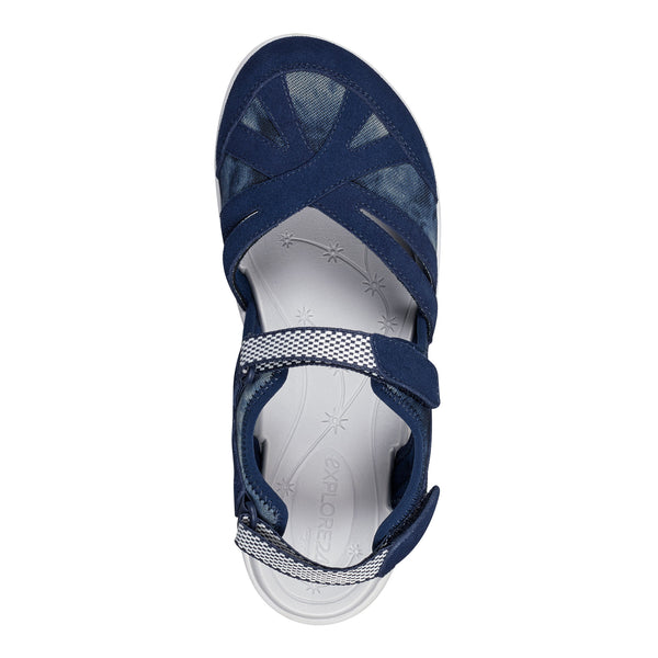 Easy Spirit Splash Flat Hiking Sandals Navy Tie Dye Print