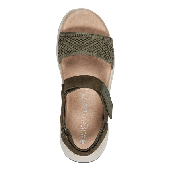 Easy Spirit Sway Casual Platform Sandals Dark Green