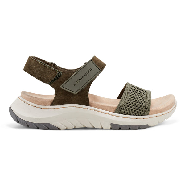 Easy Spirit Sway Casual Platform Sandals Dark Green