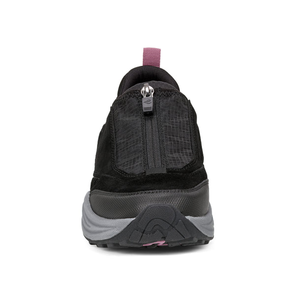 Easy Spirit Tayten Front Zip Walking Shoes Black Suede