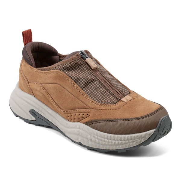 easy spirit Tayten Front Zip Walking Shoes Brown Suede