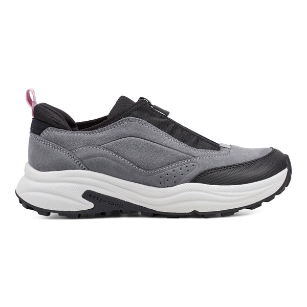 Easy Spirit Tayten Front Zip Walking Shoes Grey Suede