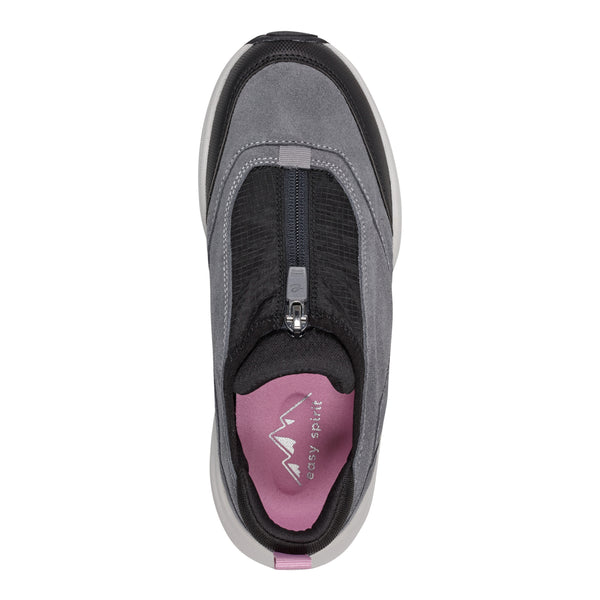 Easy Spirit Tayten Front Zip Walking Shoes Grey Suede