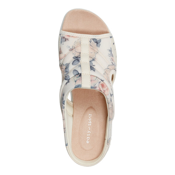 Easy Spirit Traciee Slip On Sandals Ivory Floral Print