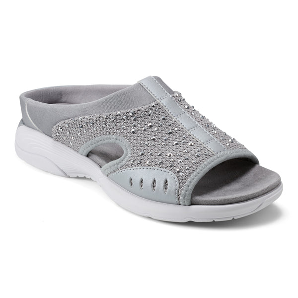 Easy Spirit Traciee Slip On Sandals Medium Grey Stone