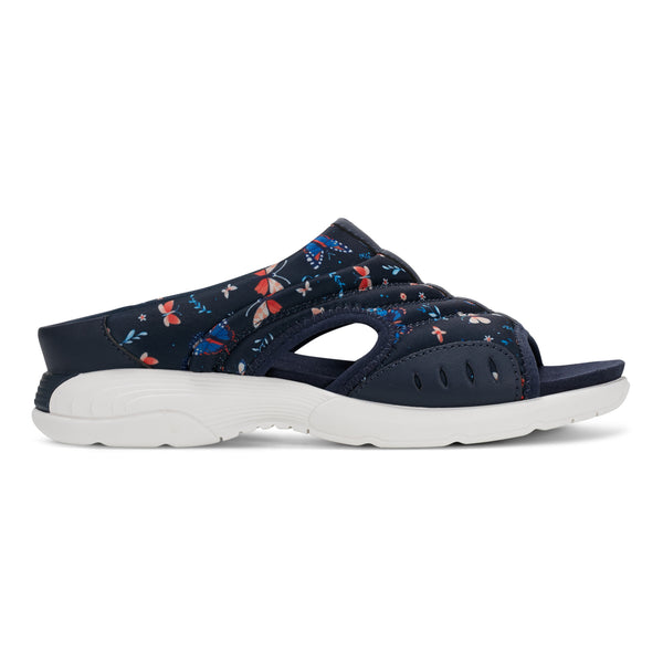 Easy Spirit Traciee Slip On Sandals Navy Butterfly Print