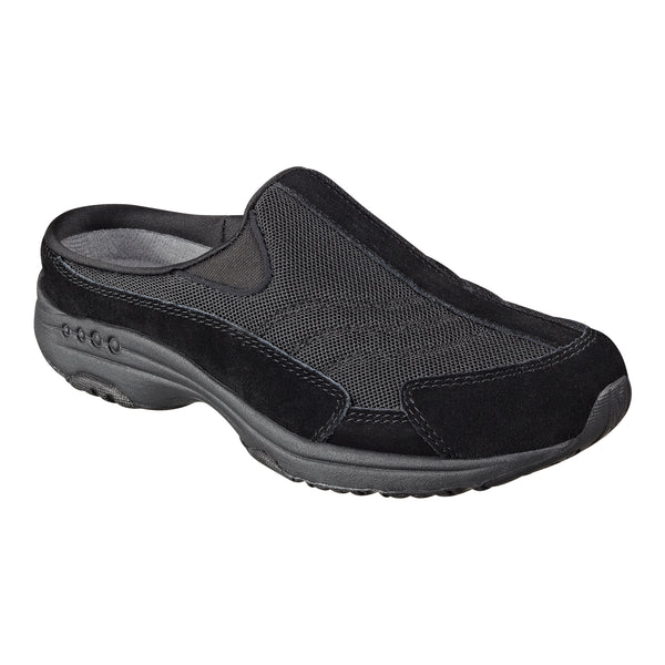 easy spirit Traveltime Classic Clogs Black/Dark Grey Suede