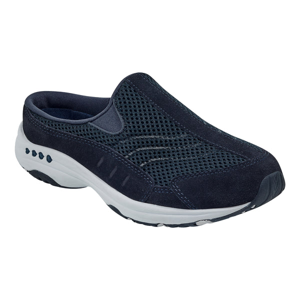 Easy Spirit Traveltime Classic Clogs Navy Suede Mesh