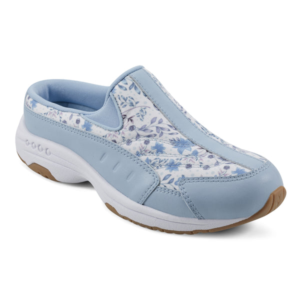easy spirit Traveltime Clogs Light Blue Prairie Floral
