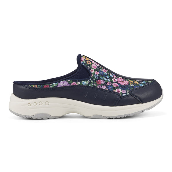 Easy Spirit Traveltime Clogs Navy Ditsy Floral Print