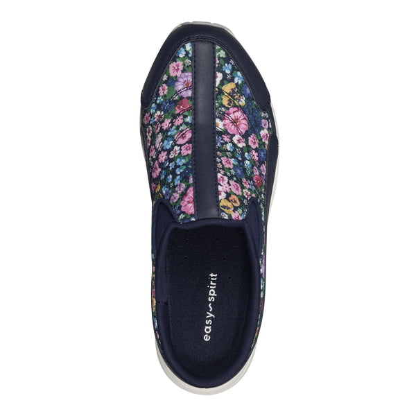 Easy Spirit Traveltime Clogs Navy Ditsy Floral Print